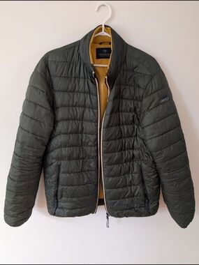 Scotch & Soda Men's Quilted Puffer Jacket in Olive